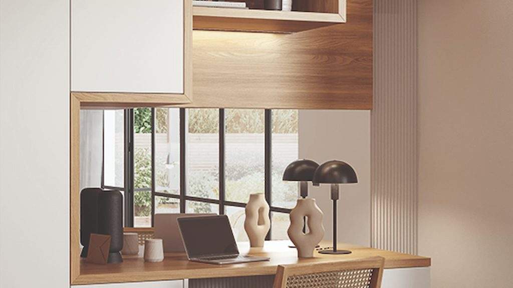 Zola Soft Matte Bedroom With Bespoke Desk Space.